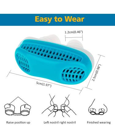 2-in-1 Blue Snoring Stopper: Anti Snoring Nose Clip & Air Purifier | Stop Snoring, Improve Sleep Quality | Men & Women - Buy Online on GoSupps.com