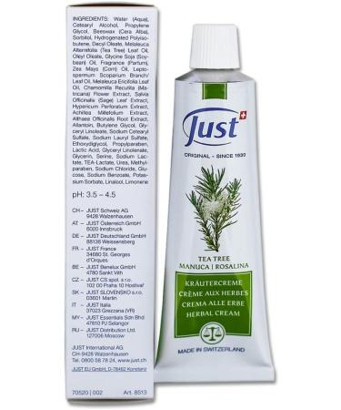 Tea Tree Natural Cream by Swiss "Just" 30ml - Buy Online on GoSupps.com
