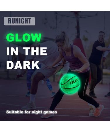 RUNIGHT Glow in The Dark Basketball - Official Size 7/6/5 - Green Light Up Ball for Night Games - Gifts for Kids, Boys, Girls, Men, Women - With Pump - Buy Online on GoSupps.com