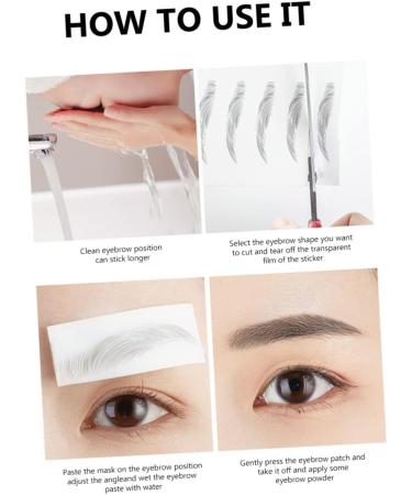 BIUDECO Hair-like Eyebrows 4pcs Eyebrow Stickers Tool Stickers Makeup Brow Sticker Artificial Eyebrow Applique Make up 4d - Buy Online on GoSupps.com
