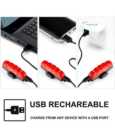 Keywell USB Rechargeable Bike Tail Light | Super Bright LED Rear Light for Cycling Safety | Water Resistant - Buy Online on GoSupps.com