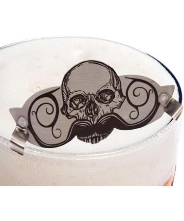 Generisch Protection contre les boissons pour moustache | Protection de tasse en acier inoxydable | Couvercle de tasse moustache | Embout de protection de barbe avec design t te de mort pour caf  - Buy Online on GoSupps.com