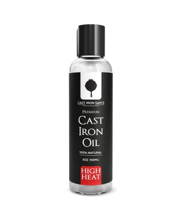 High Heat No Smoke Cast Iron Seasoning Oil- Will not Smoke to Over 400 Degrees - Clean Condition Protect and Care for Your Castiron Cookware  100% Natural Oils