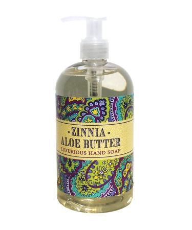 Greenwich Bay ZINNIA ALOE BUTTER Hand Soap Enriched with Shea Butter Cocoa Butter Virgin Olive Oil and Grapeseed Oil 16 oz