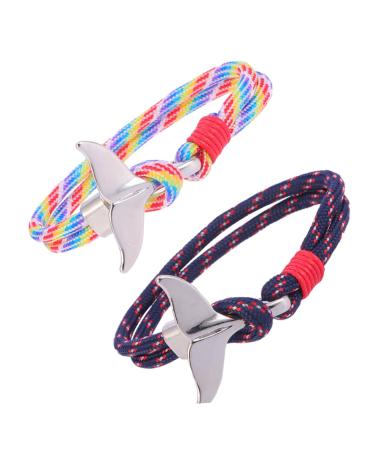 CLISPEED 2pcs Coastal Bracelets Matching Bracelets for Couples Bracelets for Women Couples Wrist Band Men Rope Bracelet Gift for Men Nautical Bracelet Couples Gifts Anchor Wristband Lovers