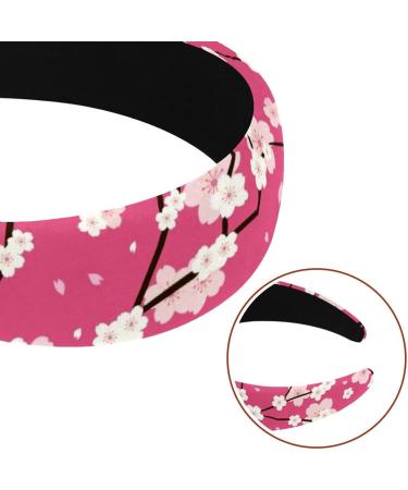 Headbands Women Hair Head Bands 2 Pieces Wide Top Turban Velvet Hair Bands Elastic Headband Pink Floral Flower Fashion Head Wrap 2 Size Multi-colored 4 - Buy Online on GoSupps.com