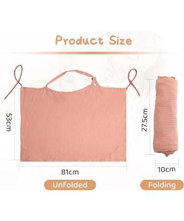 Breathable Cotton Nursing Cover with Adjustable Strap - Lightweight Pink Breastfeeding Shawl for Outdoor Use - Buy Online on GoSupps.com