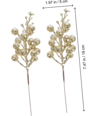 HOMSFOU 40 Pcs Christmas Imitation Berries Faux Winter Berry Sprigs Decorative Branch Gold Berry Picks Craft Berry Stems Cone Outdoor Plants Christmas Tree Picks Frosted Foam Blueberry Goldenx4pcs 19X5X5CMx4pcs - Buy Online on GoSupps.com