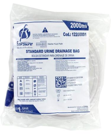 Buy 2000 ml Urine Drainage Bag with Antireflux Valve & Vented T-Tap Outlet - Fast International Shipping - Buy Online on GoSupps.com
