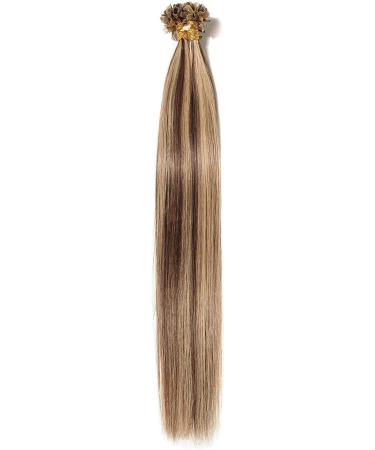 18" Pre Bonded Human Hair Extensions 0.5g*200 Strands (#4/27 Medium Brown&Dark Blonde 100g) - Buy Online on GoSupps.com