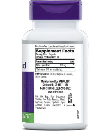 Natrol Alpha Lipoic Acid 600 Mg - 30 Count | Buy Online for Fast International Shipping - Buy Online on GoSupps.com