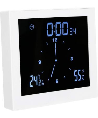 Bathroom Accessories Digital Clock Ring Dynamic Hand Time Display Supports Digital Display Time Display for Bathroom (White Pisa Leaning Tower Type) - Buy Online on GoSupps.com