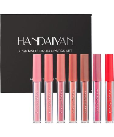 Chunbi GLTurelifes 7 Piece Liquid Lipstick Set Matte Lipstick Velvet Waterproof Long Lasting Lip Gloss Smoothing Nonstick Cup Sexy Colors Lip Glaze - Buy Online on GoSupps.com