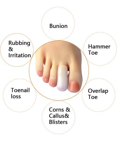 10 Pack Hoogoo Gel Toe Caps - Toe Covers for Ingrown Toenails, Corns, Blisters, Hammer Toes - White - Buy Online on GoSupps.com