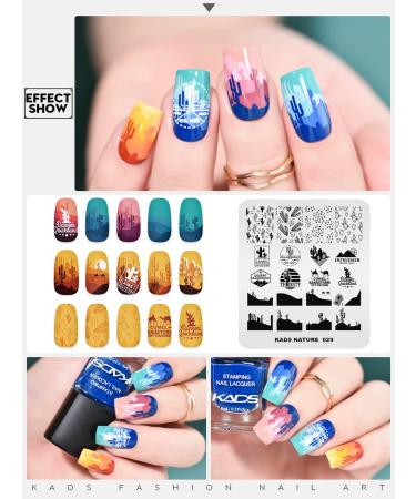 Alexnailart Nature Theme Nail Stamp Plates - Cactus Desert & Camel Designs for DIY Nail Art | NA029 - Buy Online on GoSupps.com
