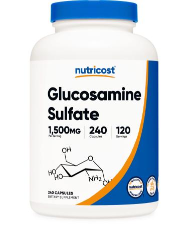 Nutricost Glucosamine Sulfate 750mg, 240 Capsules (1500mg Per Serving) 240 Count (Pack of 1) - Buy Online on GoSupps.com