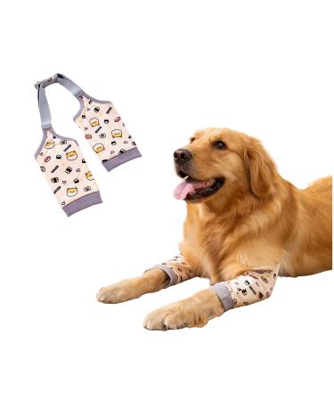 BAR Bear Surgical recovery sleeve for front legs prevents licking of wounds elbow bandages protection for dogs hip protection recreational sleeves (yellow XXL) XXL: Recommended for 79-93LB yellow