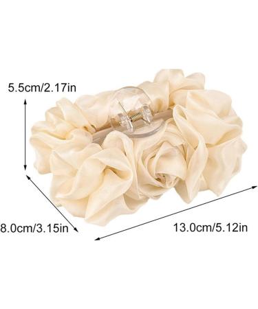 SANGXIU Cute Hairpins with Soft Chiffon Wrinkle Fashionable Women's Hairgrips Eye catching Hair Clip Adornment Unique Hair Claw Beige - Buy Online on GoSupps.com
