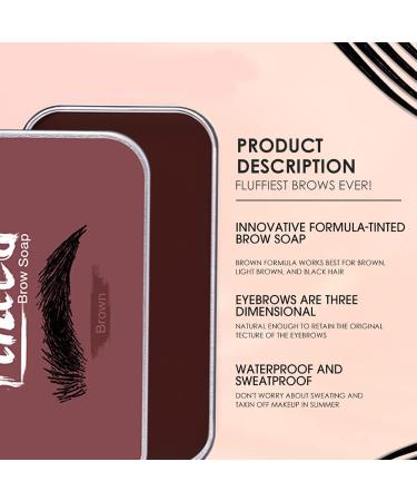 MEICOLY 2-Pack Tinted Eyebrow Soap Kit - Long-Lasting 4D Feathery Brow Pomade - Brow Setting Wax - Dark Brown - Buy Online on GoSupps.com
