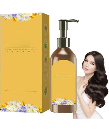 Adult Hair Color Shampoo - Floral Wash 500ml Nourishing Botanical Formula Natural Blend Long-Lasting Pigment | Practical Black Shampoo for Gray-Haired Seniors - Buy Online on GoSupps.com