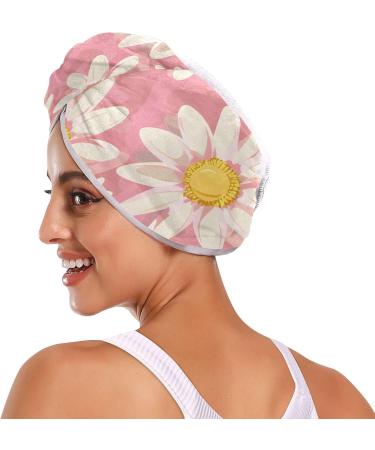 Buy Pink Daisy Hair Towel 2 Pack - Super Absorbent Quick Dry Hair Turbans for Women & Girls - Buy Online on GoSupps.com