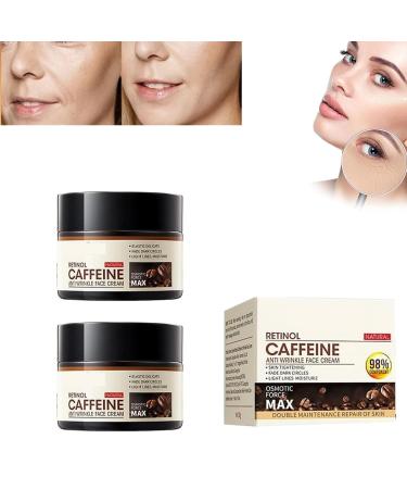 Hydrating Retinol Caffeine Anti-Wrinkle Cream Retinol Caffeine Anti-Wrinkle Face Cream Anti-Wrinkle Stay-Up Skin Care Eye Cream for Reduce Bags Puffiness Dark Circles (2 PCs)