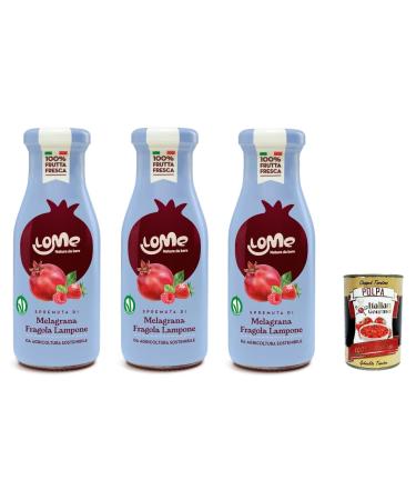Italian Gourmet E.R. LOME Set of 3 pomegranate apples strawberry and raspberry 500 ml + Italian Gourmet Polpa 400 g