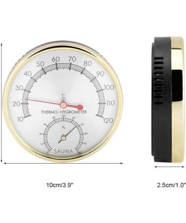 Sauna Room Accessories - Metal Dial Hygrometer for Accurate Temperature & Humidity Monitoring - Buy Online on GoSupps.com