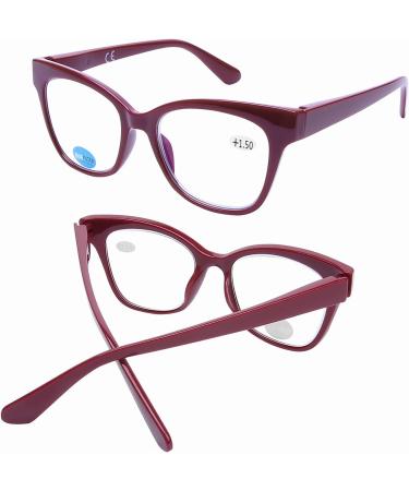 DOOViC Blue Light Filter Reading Glasses | Non-Prescription Square Frame | 4 Colors Available | MSD002 002c1 Red - Shop Internationally! - Buy Online on GoSupps.com