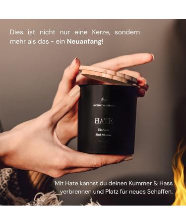 Candle Factory Hate Scented Candle | 220g Soy Wax Crystal Candle with Black Obsidian | Vegan Grapefruit Pepper & Cedar Fragrance in Glass - Buy Online on GoSupps.com