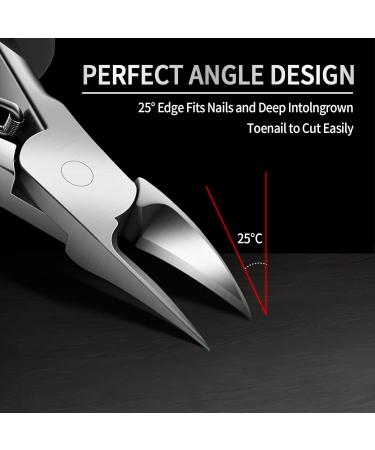 Professional Podiatrist Toenail Clippers for Ingrown & Thick Nails - Super Sharp Curved Blade Pedicure Tool (Black - Buy Online on GoSupps.com