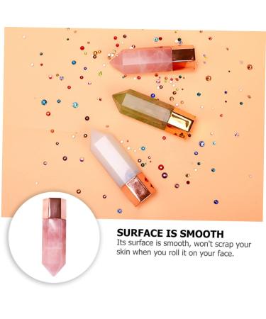 FRCOLOR 2 Pcs Mini Massage Essential Oil Roller Bottles & Facial Scraping Tool Pink Gemstone Perfume Sample Vials (9.35x5cm) - Perfect for International Shipping - Buy Online on GoSupps.com