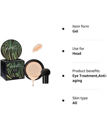 Mushroom Head Air Cushion BB Cream: Long-Lasting Concealer & Brightening CC Cream for Oil Control and Moisturizing - Buy Online on GoSupps.com