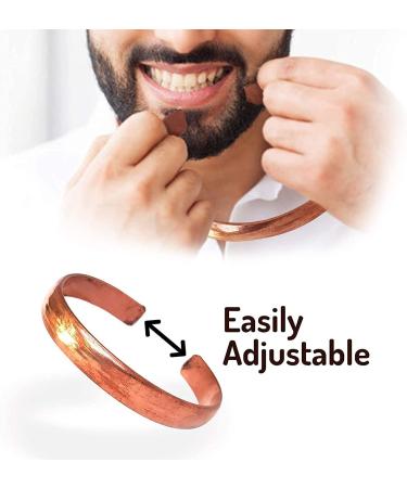 Copper Bracelet for Arthritis Relief - Pure Solid Copper for Joint Pain, Inflammation, Skin Allergies - Men & Women (Set of 2) - Buy Online on GoSupps.com