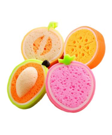 minkissy Body sponges scrubbers Body Shower Sponge Lovely Bath Tool Soft exfoliating Sponge Kids Bath sponges Kids Tools Fruits Bath Sponge Pouf Bath Sponge Lip Gloss take a Bath Tools