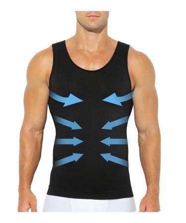 Casey Kevin Men compression shirts athletic shapewear sleevless baselayer undershirt functional shirt men tank tops for men top x1-black XL