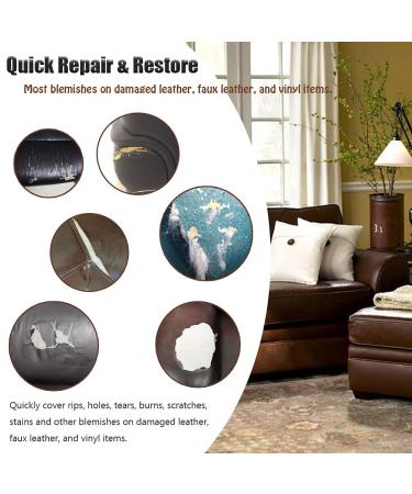Leather Repair Patch Tape Adhesive Kit for Sofa, Car Seats, Handbags - 4x60 Black - Buy Online on GoSupps.com