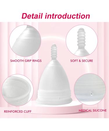 M Muncaso Menstrual Cup 2 Pack - Soft Flexible Medical Silicone Reusable Period Cup - White | Eco-Friendly Menstruation Solution - Buy Online on GoSupps.com