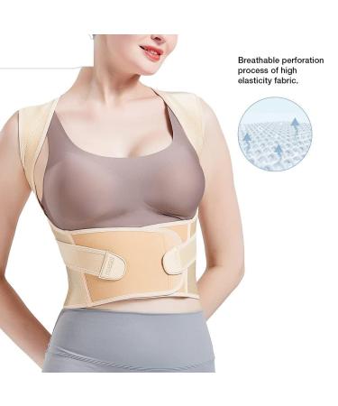 Adjustable Back Brace Posture Corrector for Men & Women | X-Large Apricot | Support for Scoliosis & Hunchback - Buy Online on GoSupps.com