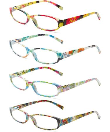 Cojwis 4 Pack Stylish Women's Reading Glasses - HD Clear Lens 3.5x Magnification Multi-Color Options - Buy Online on GoSupps.com
