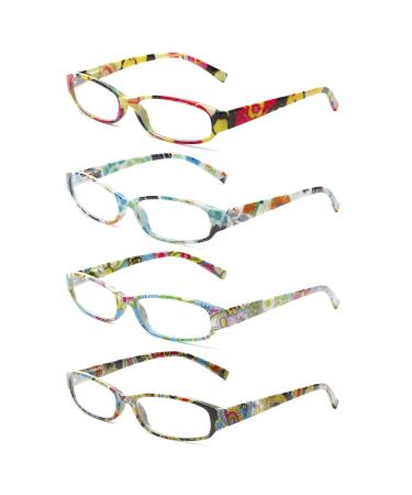 Cojwis 4 Pack Reading Classes Women Glasses Federscharnian Stylish multi -colored reader HD clear lens for women (4 color 2.00 multiplier_x) 4 Mix color 2.0 x - Buy Online on GoSupps.com