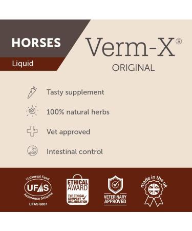 Verm-X Liquid for Horses 250ml | Natural Dewormer & Gastrointestinal Support - Shop Internationally - Buy Online on GoSupps.com