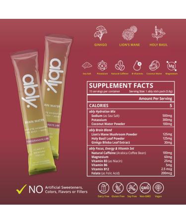 Buy Ably Brain Water - Pomegranate Lime | Refreshing & Healthy | Fast International Shipping - Buy Online on GoSupps.com