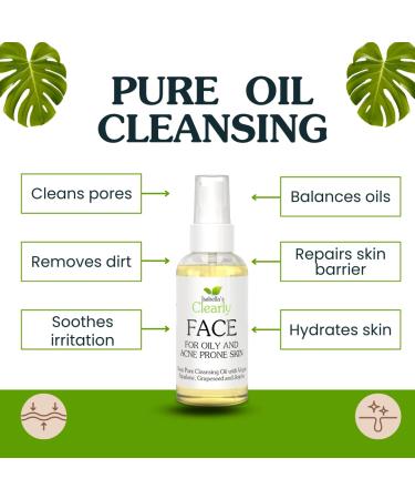 Clearly FACE Natural Oil Cleanser & Makeup Remover | Anti-Aging Cleansing Oil with Rosehip & Avocado | Vegan & Water-Free | Ideal for Mature Skin - Buy Online on GoSupps.com