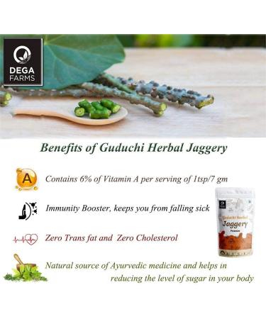 DEGA FARMS Premium Guduchi Herbal Jaggery 200GM Each Pack of 2Made with 100 Pure Organic & Natural Sedex Certified - Buy Online on GoSupps.com