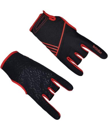 Heallily Professional Non-Slip Bowling Gloves - Comfortable Half-Finger Accessories (L/XL Red) - International Shipping Available - Buy Online on GoSupps.com