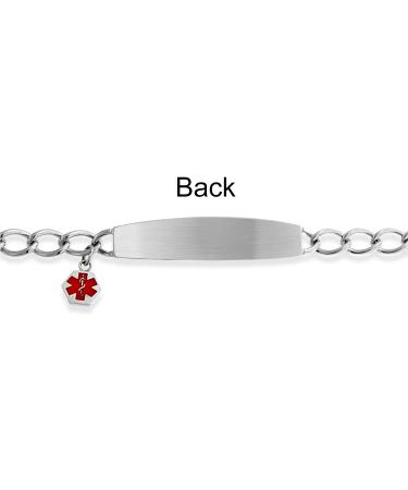 Bling Jewelry Medical ID Bracelet - Miami Cuban Link Chain for Women | Silver Stainless Steel | Do Not Resuscitate - 7.5 & 8 Inch - Buy Online on GoSupps.com