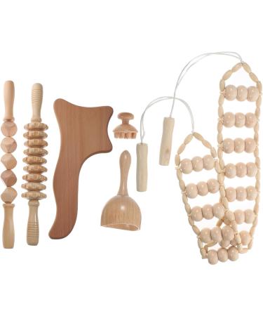 Healvian 12 STK Wooden Massage Tools Set - Back Muscle Therapy Device Engraved Roll Rod & Contour Board for Optimal Recovery - Buy Online on GoSupps.com