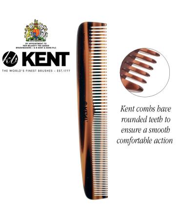 Kent 9T Pocket Comb & Hair Straightener - Wide & Fine Tooth Comb for Hair Care - Beard Straightener & Detangling Comb - 1 Pack Tortoiseshell - Buy Online on GoSupps.com