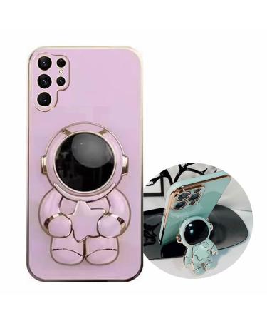 G n rique TTVV Mignon toile Astronaute Support Coque pour Xiaomi Redmi A1 Galvanis Ultra Mince tui Housse de Protection Anti-Rayures avec Astronaute B quille Stand Xiaomi Redmi A1 Violet